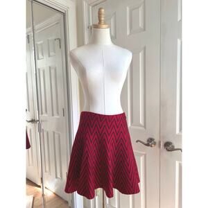 Candie’s Red and Black Zig Zag Stripe Skater Skirt